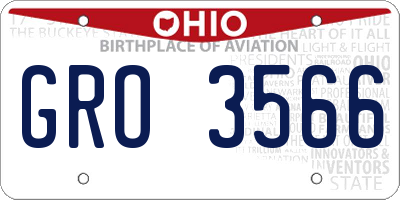 OH license plate GRO3566