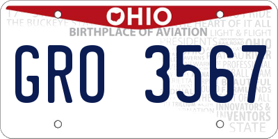 OH license plate GRO3567