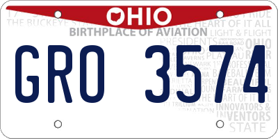 OH license plate GRO3574