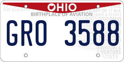 OH license plate GRO3588
