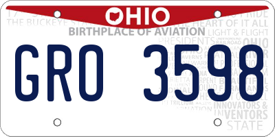 OH license plate GRO3598