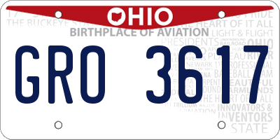 OH license plate GRO3617