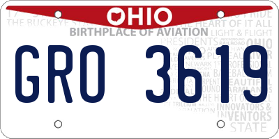 OH license plate GRO3619