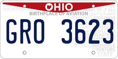 OH license plate GRO3623