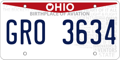 OH license plate GRO3634