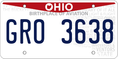 OH license plate GRO3638