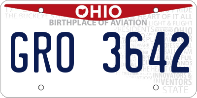 OH license plate GRO3642