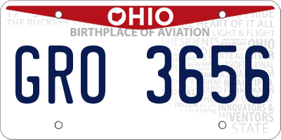 OH license plate GRO3656