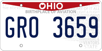 OH license plate GRO3659