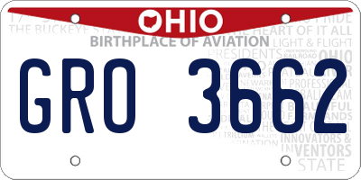 OH license plate GRO3662