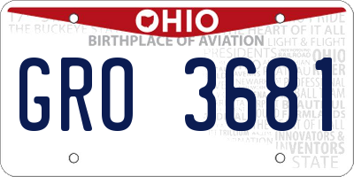OH license plate GRO3681