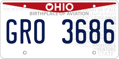 OH license plate GRO3686