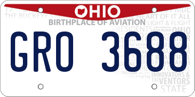 OH license plate GRO3688