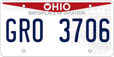 OH license plate GRO3706