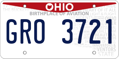 OH license plate GRO3721