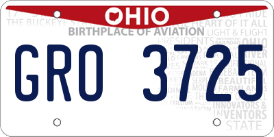 OH license plate GRO3725