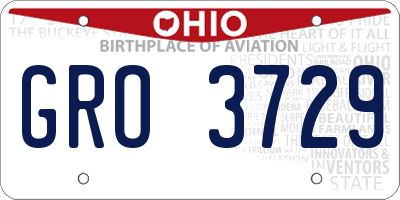 OH license plate GRO3729