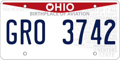 OH license plate GRO3742
