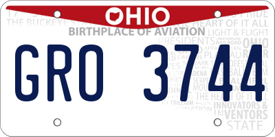 OH license plate GRO3744