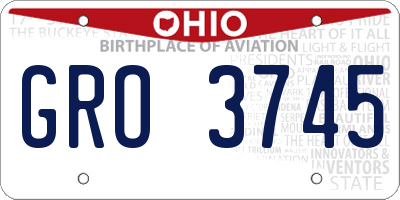 OH license plate GRO3745