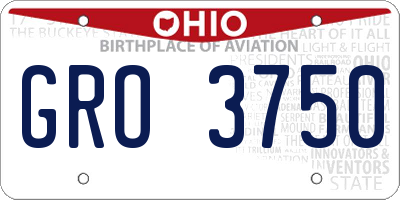 OH license plate GRO3750