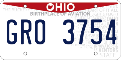 OH license plate GRO3754
