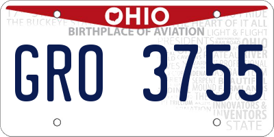 OH license plate GRO3755