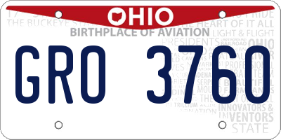 OH license plate GRO3760