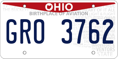 OH license plate GRO3762