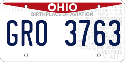 OH license plate GRO3763