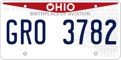 OH license plate GRO3782