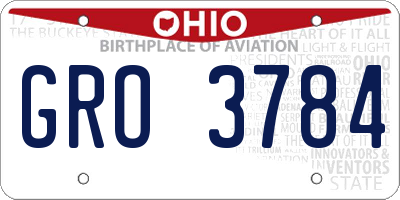 OH license plate GRO3784