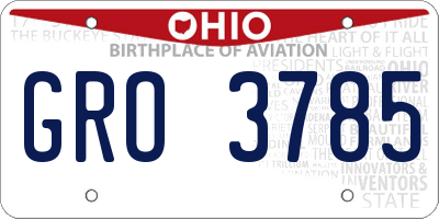 OH license plate GRO3785