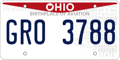 OH license plate GRO3788