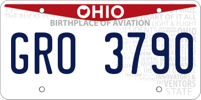 OH license plate GRO3790