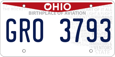 OH license plate GRO3793