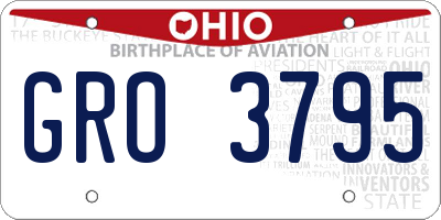 OH license plate GRO3795