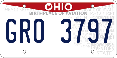 OH license plate GRO3797