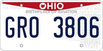 OH license plate GRO3806