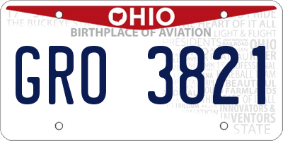 OH license plate GRO3821