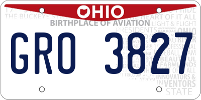 OH license plate GRO3827