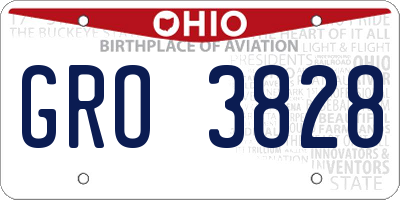 OH license plate GRO3828