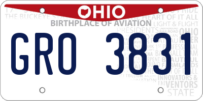 OH license plate GRO3831