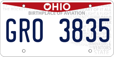 OH license plate GRO3835