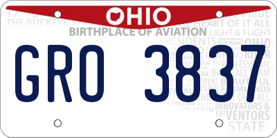 OH license plate GRO3837