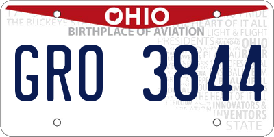 OH license plate GRO3844
