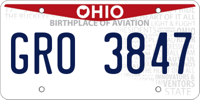OH license plate GRO3847