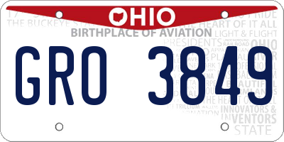 OH license plate GRO3849