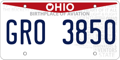 OH license plate GRO3850