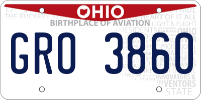 OH license plate GRO3860